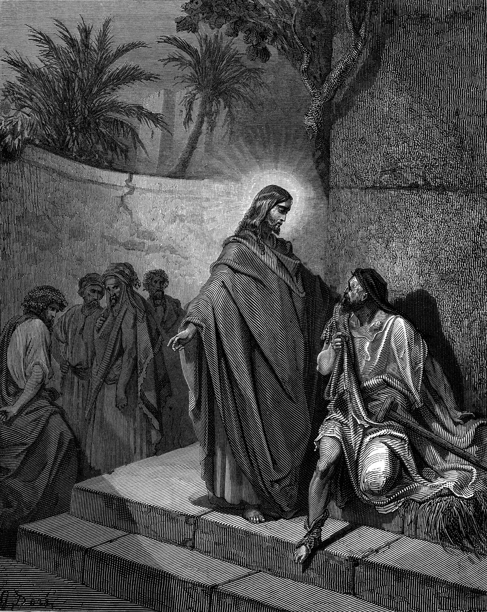 Christus geneest de verlamde man, 1866 door Gustave Dore