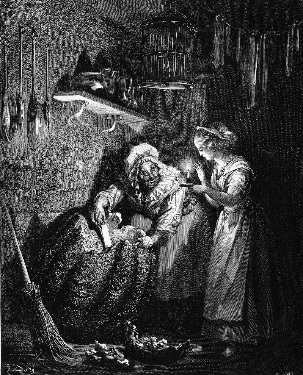 Assepoester: illustratie door Gustave Doré - in 
