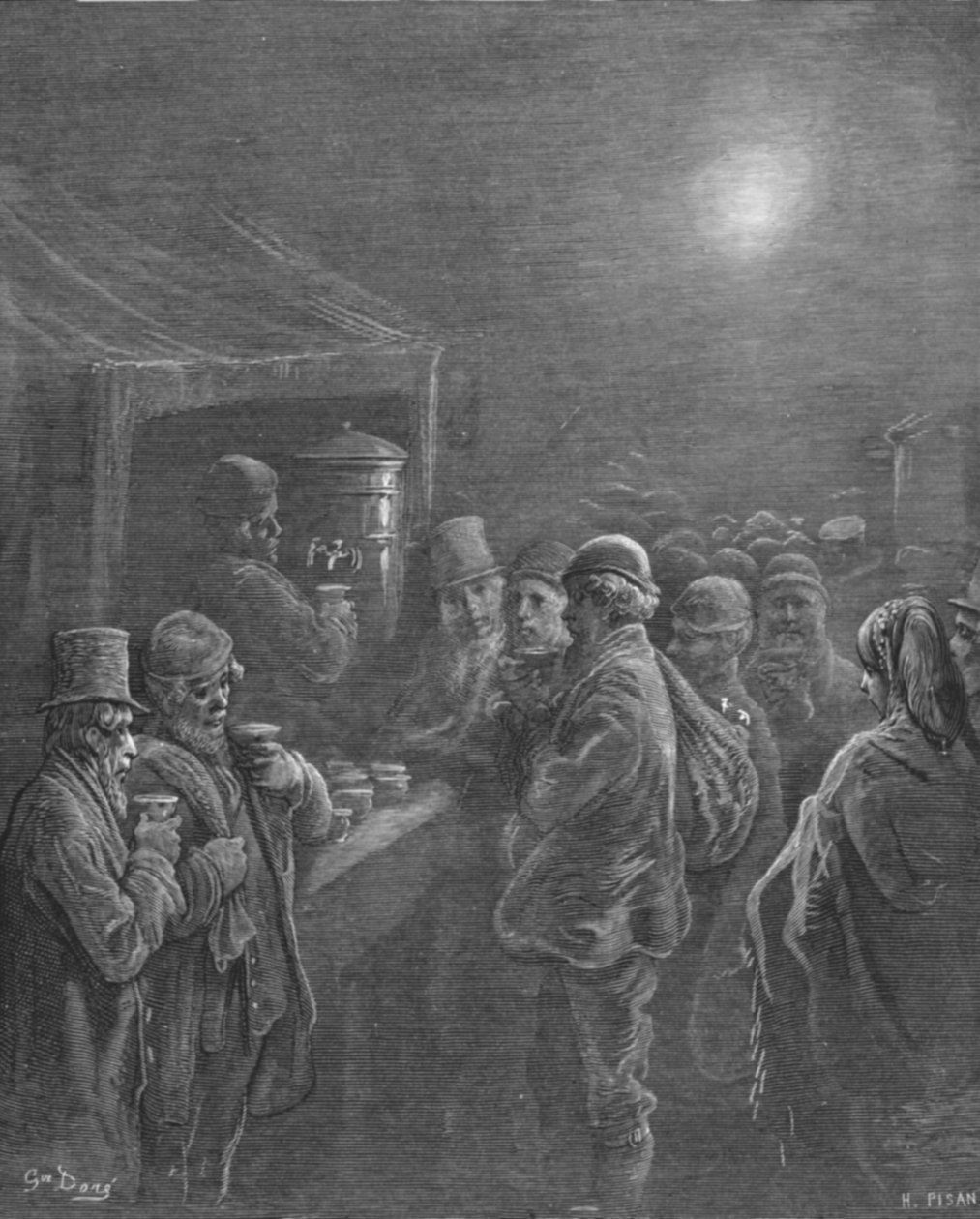 Koffiestalletje - Vroeg in de ochtend, 1872 door Gustave Dore