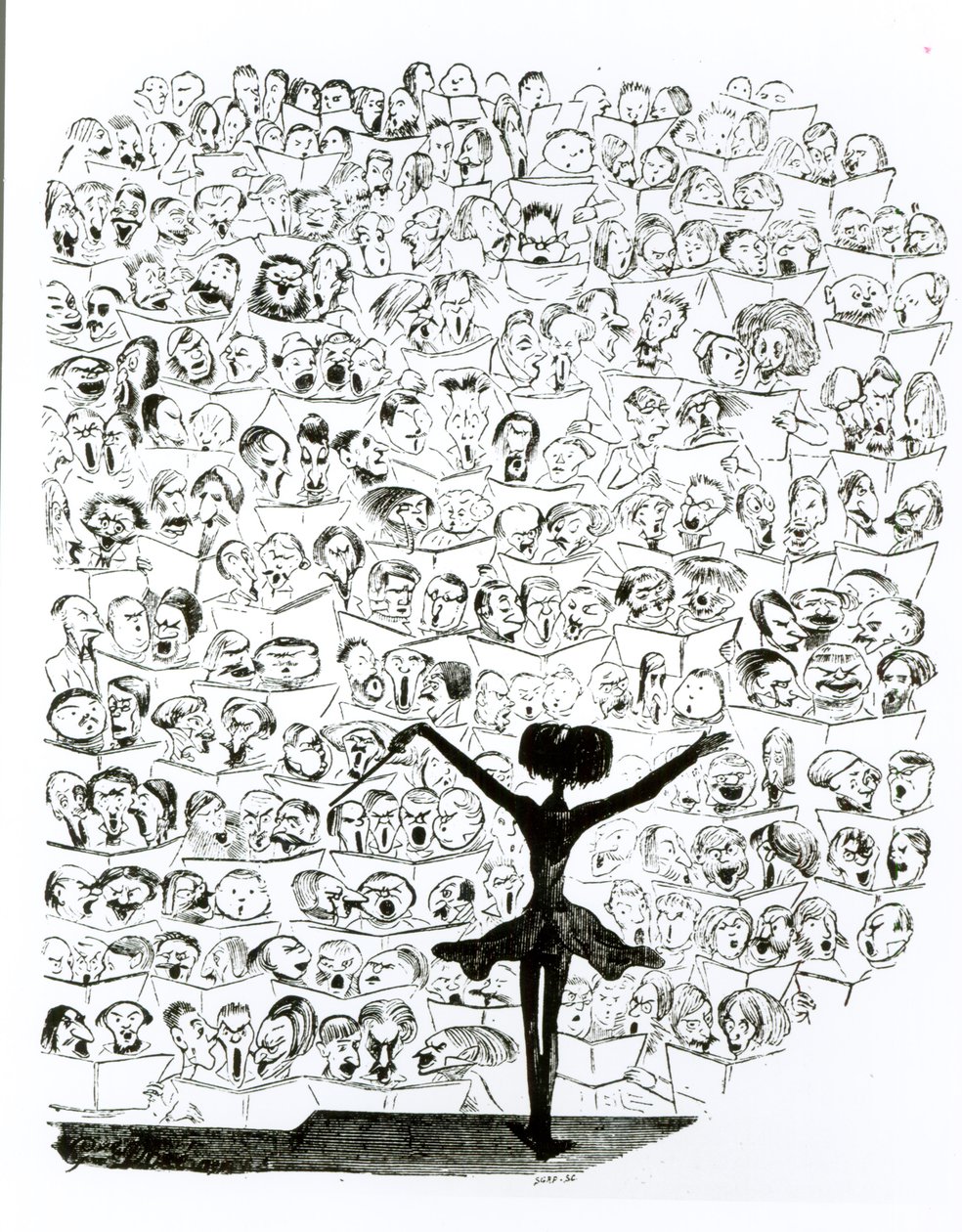 Concert van de Philharmonic Society, karikatuur van Hector Berlioz (1803-69) uit 