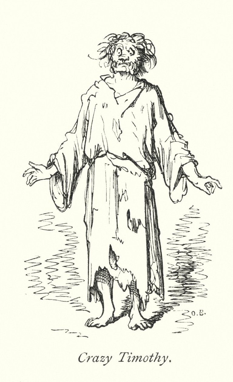 Gekke Timothy (gravure) door Gustave Dore