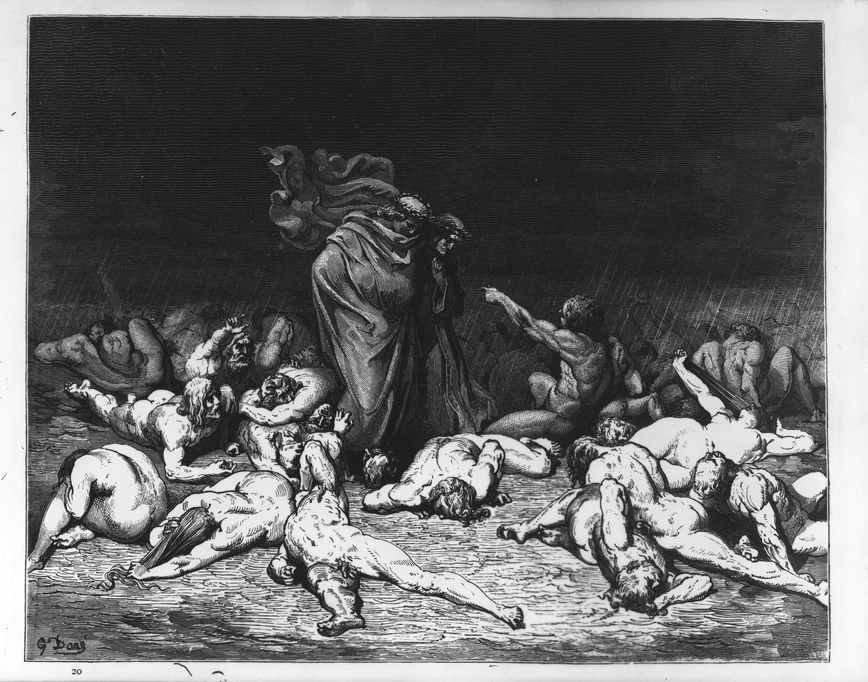 Dante en Vergilius in de hel, illustratie uit 