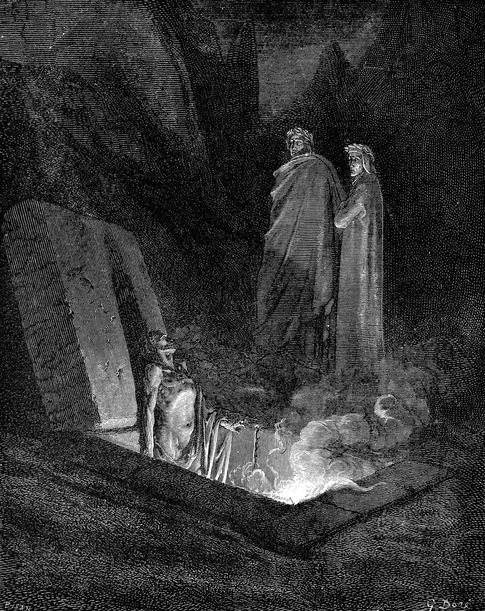 Dante en Virgil kijken in de hel, 1863 door Gustave Dore
