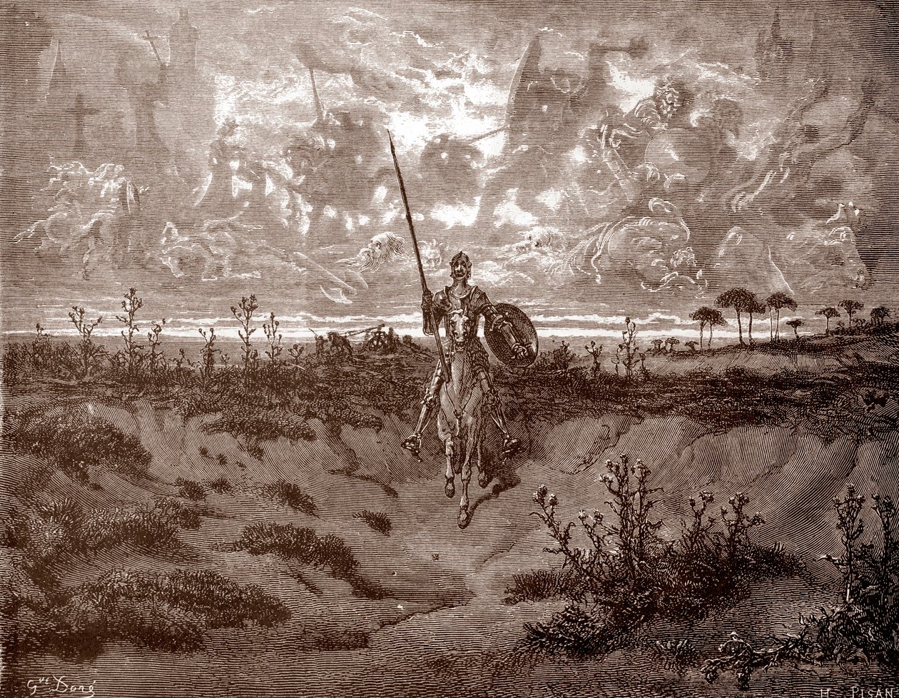 Don Quichot vertrekt op zijn avonturen door Gustave Dore