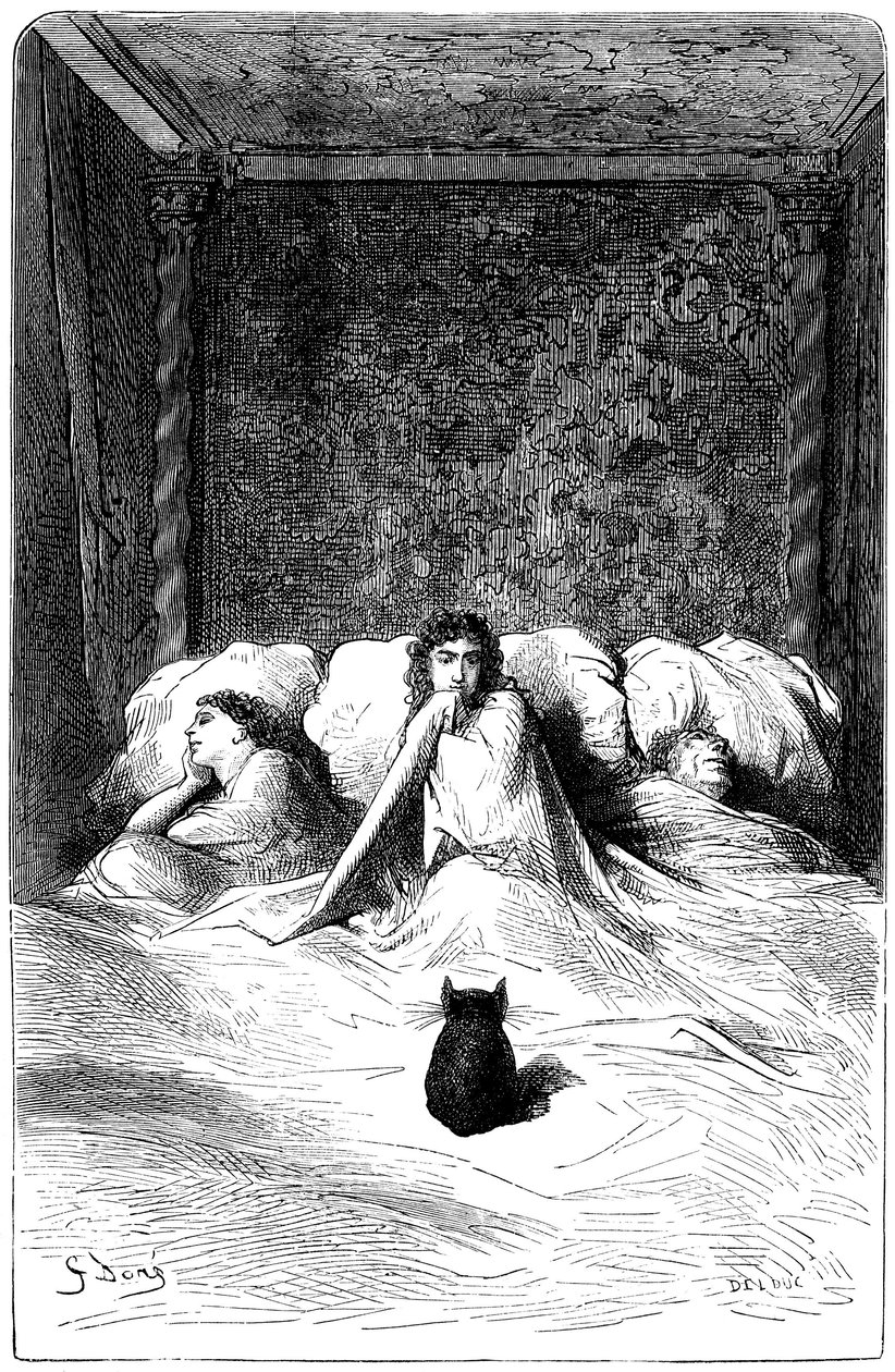 Gravure door Gustave Dore die de roman van Theophile Gautier 