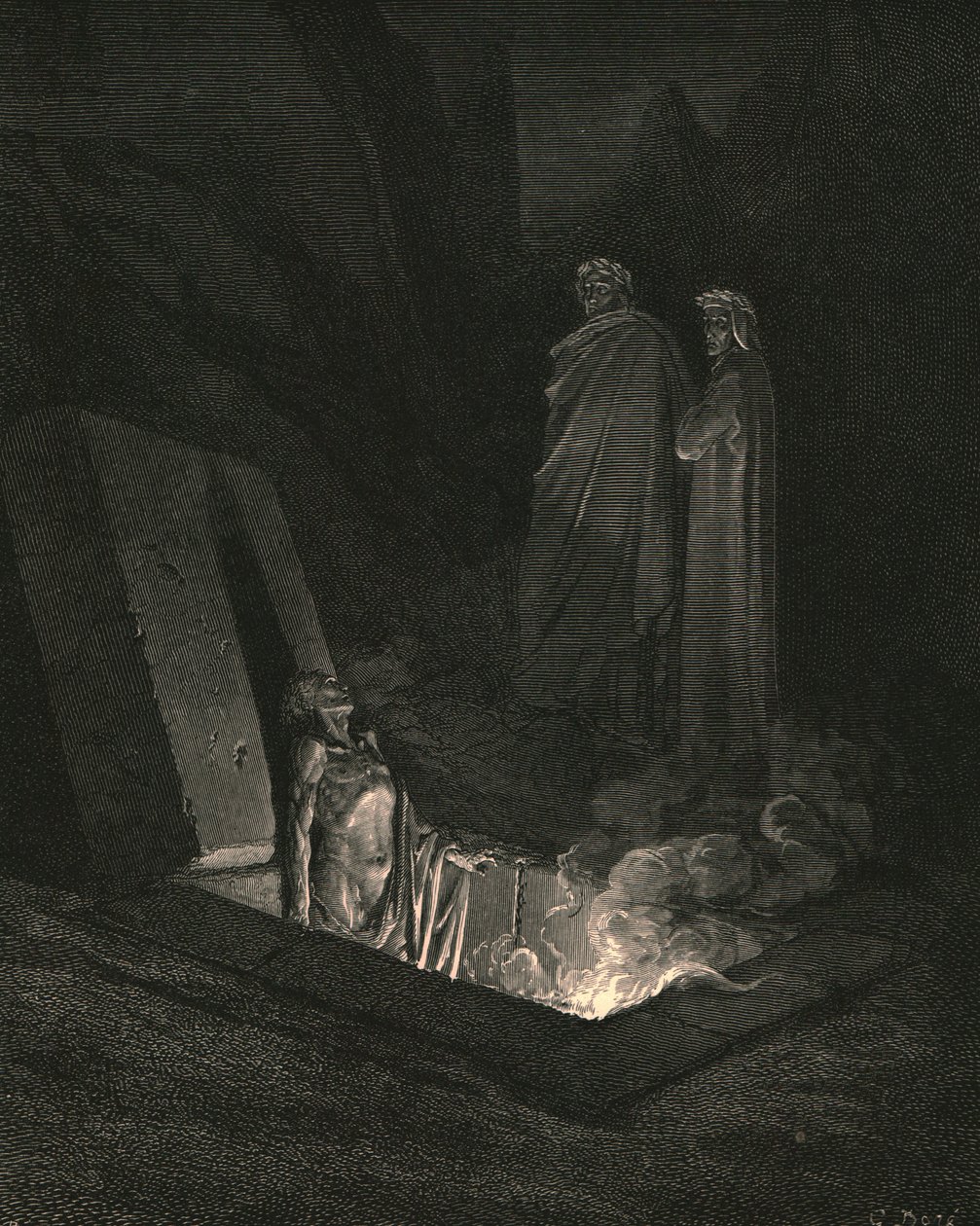Hij, zodra ik daar bij de voet van de graven stond, keek me een tijdje aan, ca. 1890 door Gustave Dore