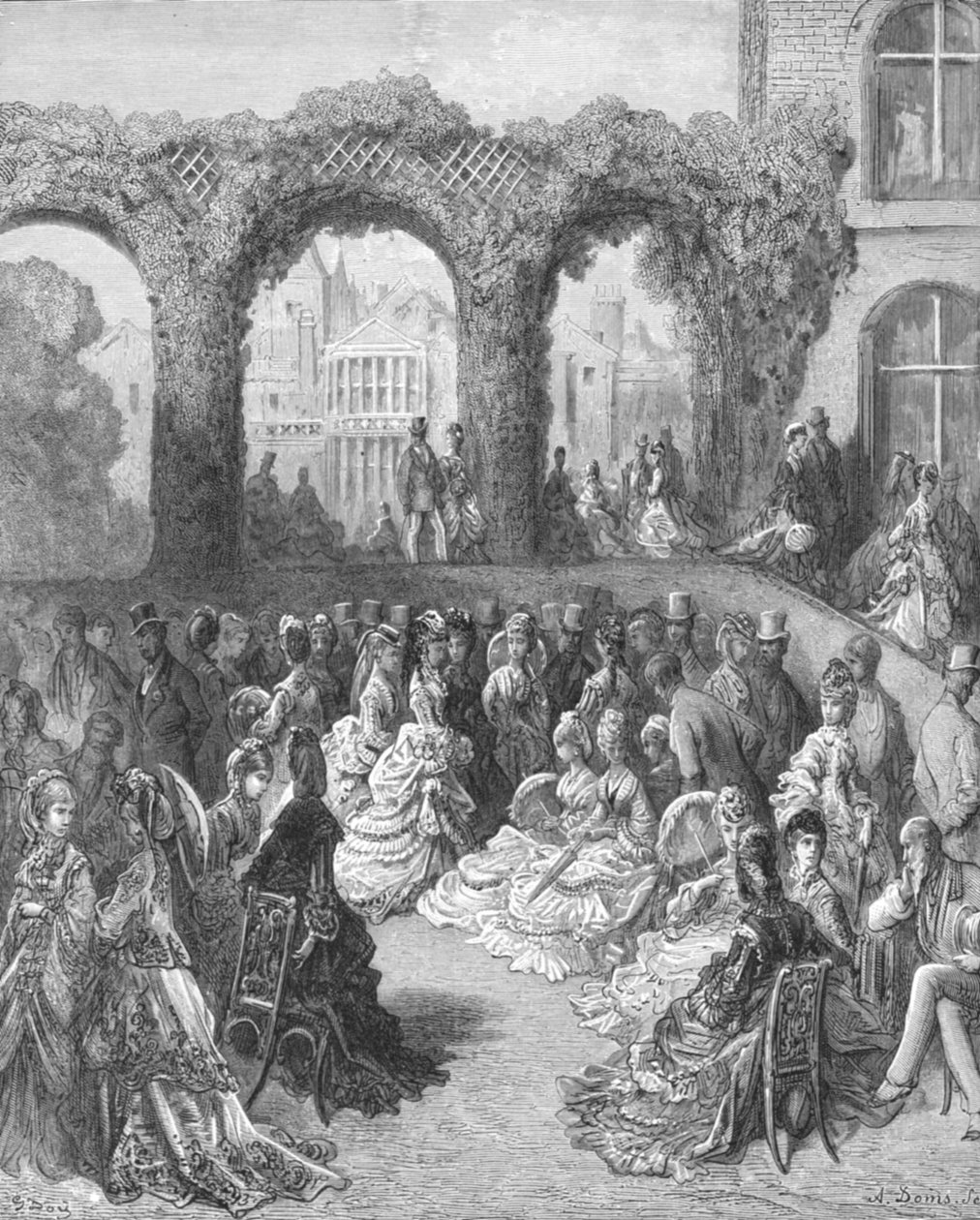 Holland House - Een tuinfeest, 1872 door Gustave Dore