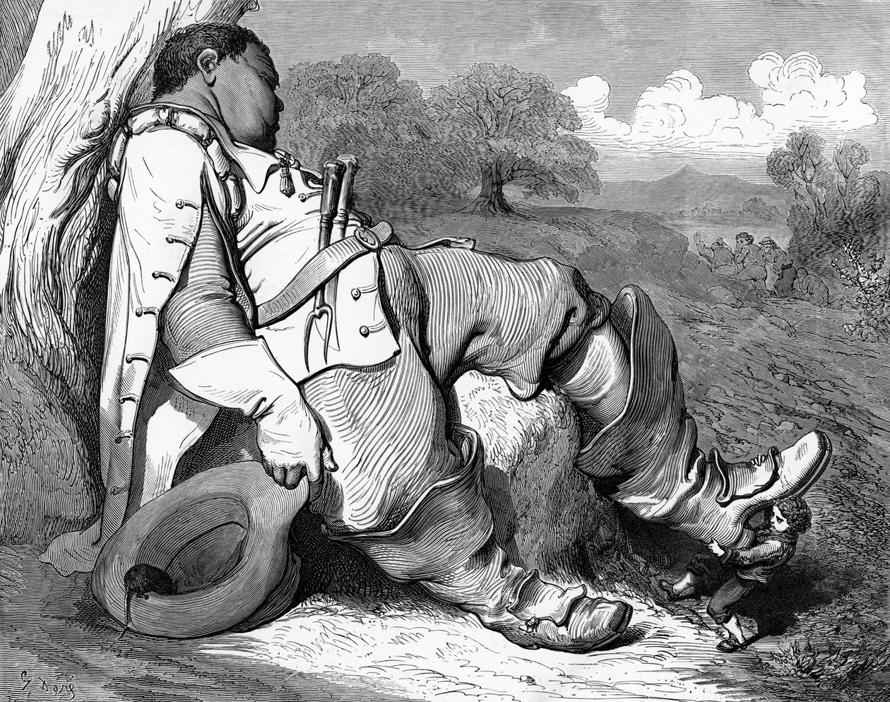 Klein Duimpje, gravure door Gustave Doré door Gustave Dore