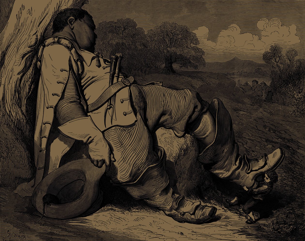 Klein Duimpje, gravure door Gustave Doré door Gustave Dore