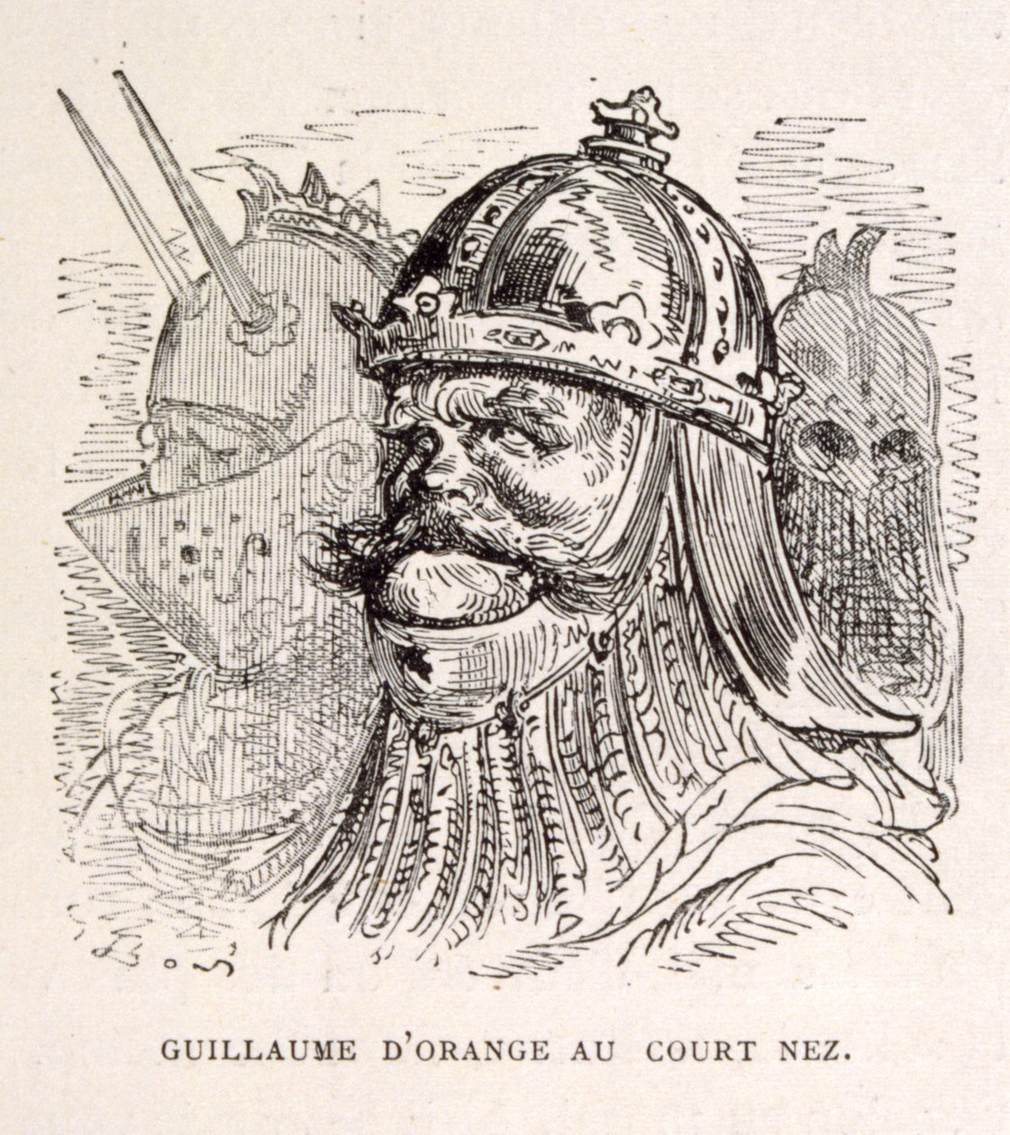 Illustratie van Koning Willem van Oranje. uit La legende de Croque-Mitaine. door Gustave Dore
