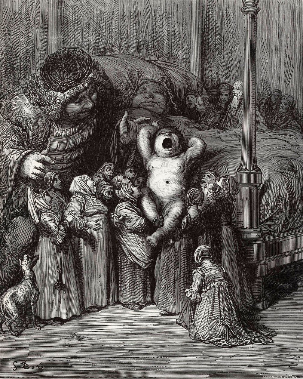 Illustratie bij het boek Gargantua en Pantagruel van Rabelais, 1854 door Gustave Dore