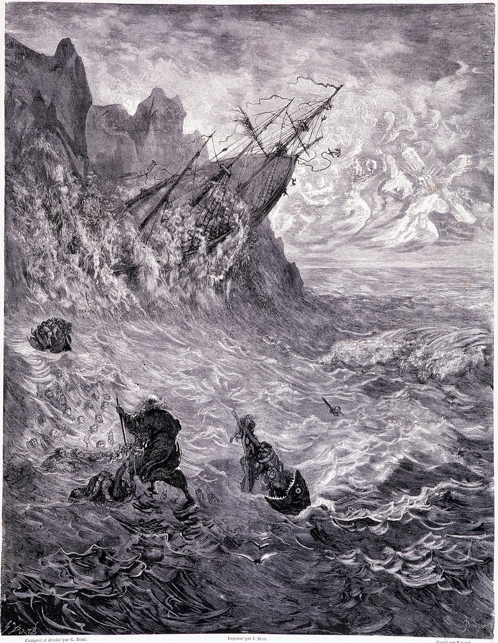 Ik steek de zeeën over... plaat X - Illustratie door Gustave Doré, voor 