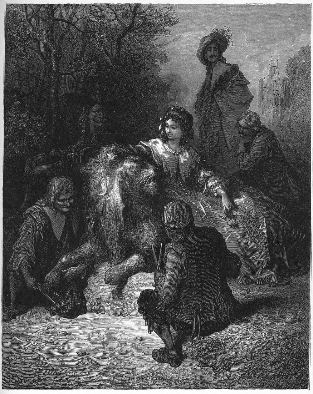 De verliefde leeuw door Gustave Dore