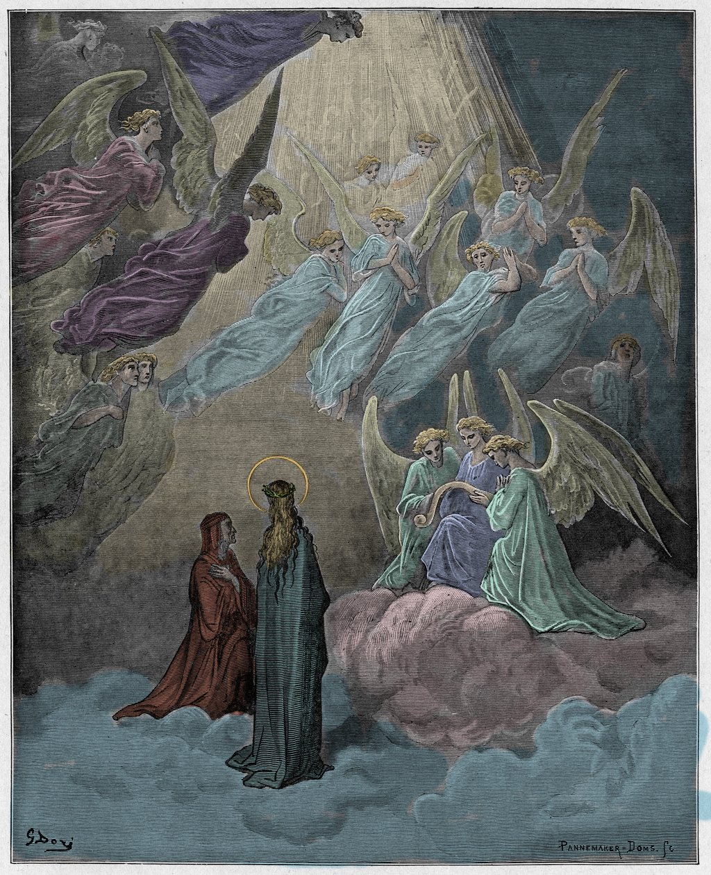 Paradiso, Canto 21: De lichtgevende zielen zingen, illustratie uit "De Goddelijke Komedie" door Dante Alighieri, 1885 door Gustave Dore