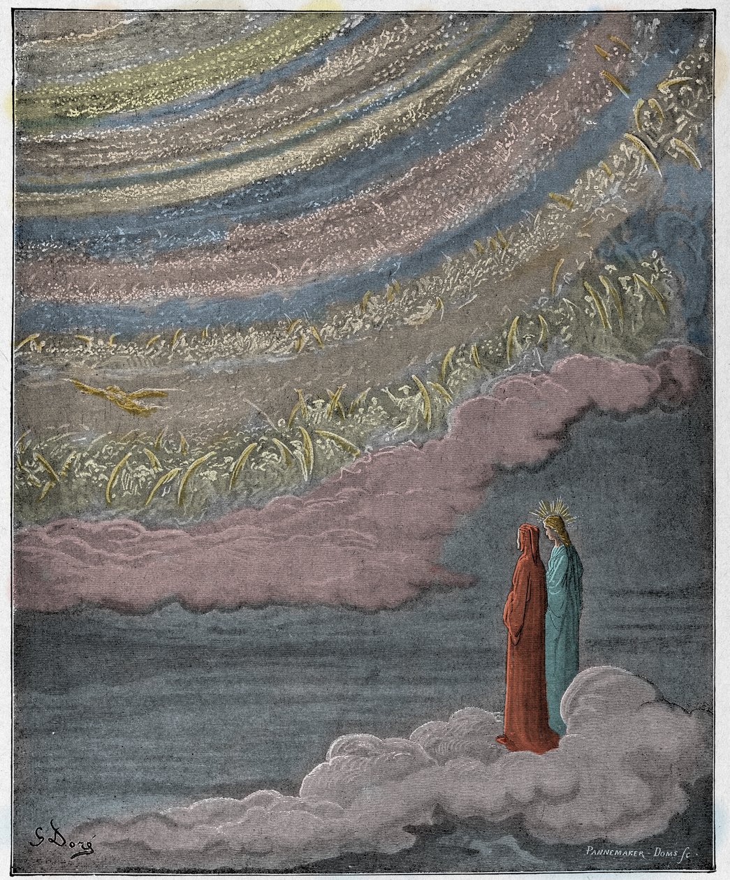 Paradiso, Canto 28: De fonkelende schare van de hemel, illustratie uit "De Goddelijke Komedie" door Dante Alighieri, 1885 door Gustave Dore