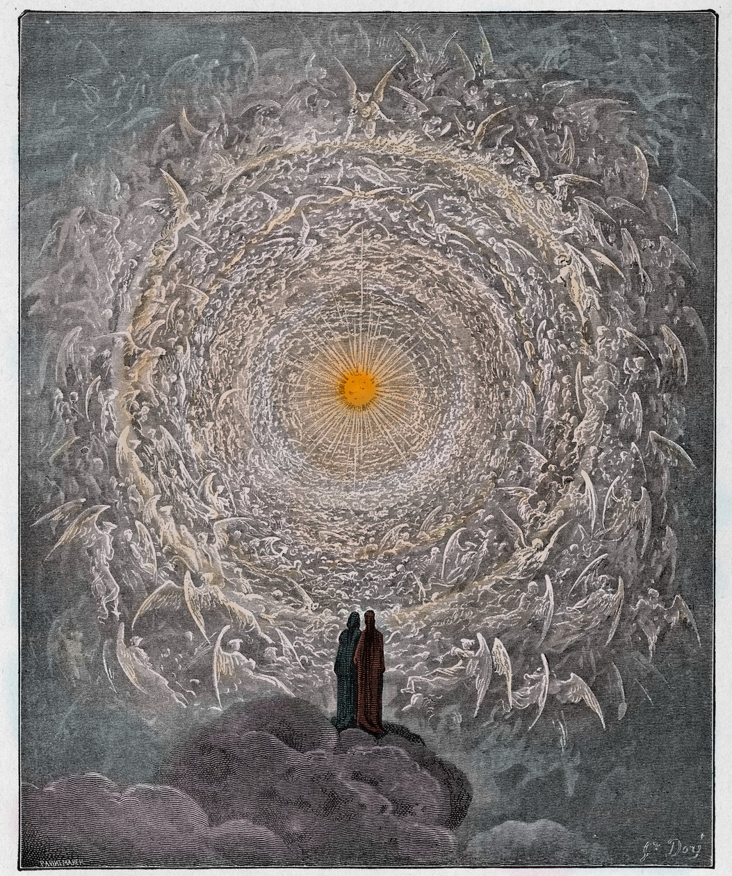 Paradiso, Canto 31: De heilige menigte vormt een roos in het empyreum door Gustave Dore