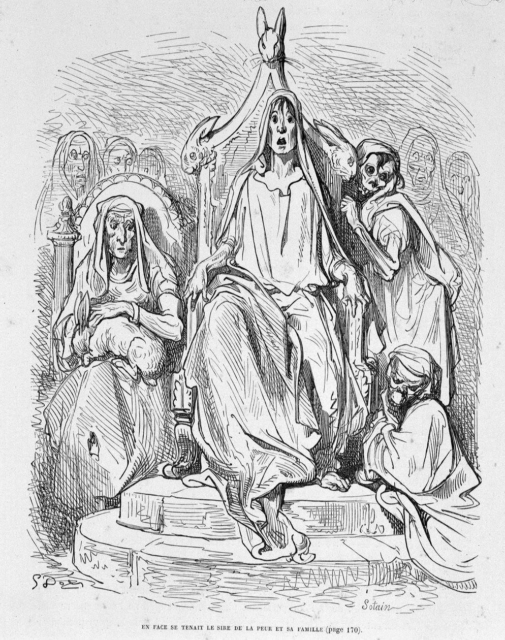 Personificatie van Angst en Zijn Familie door Doré door Gustave Dore