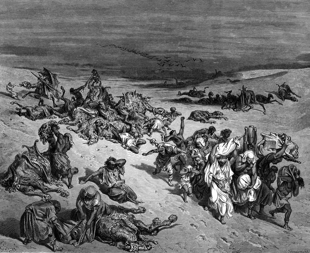 Pestilentie, een van de zeven plagen van Egypte, 1866 door Gustave Dore