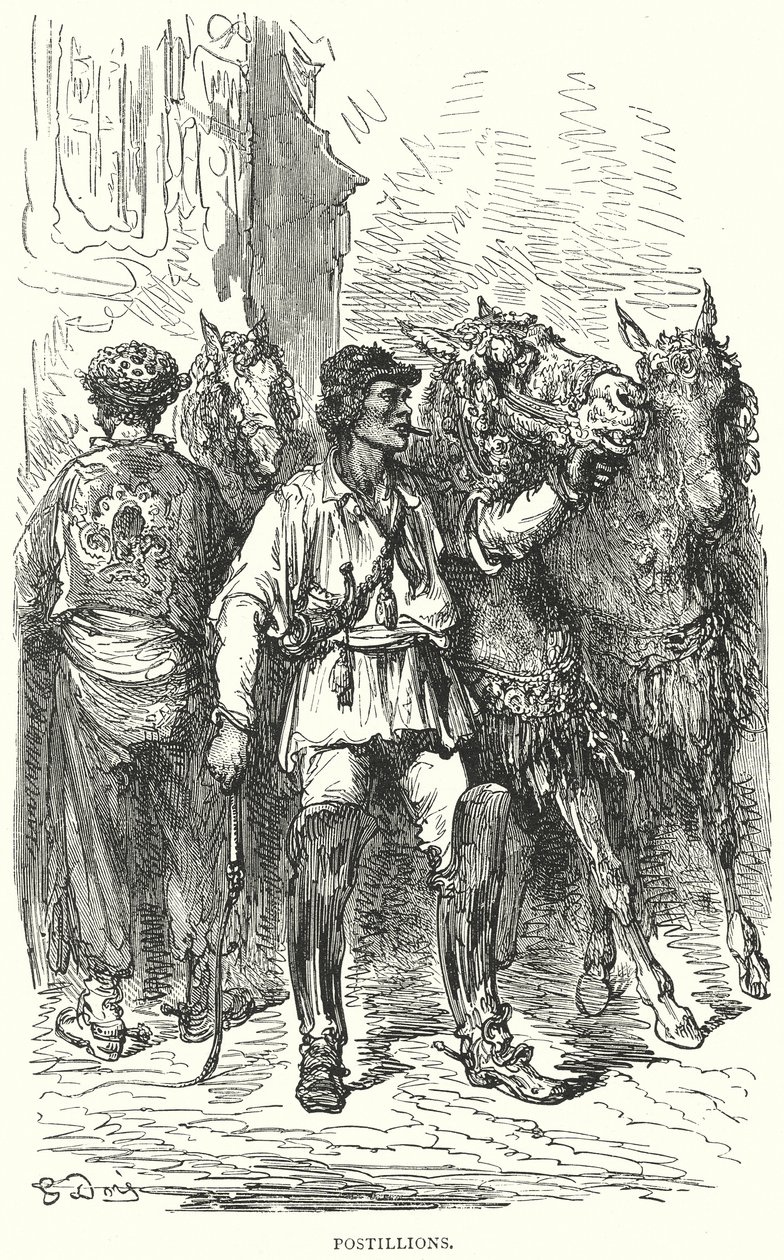 Postiljoenen (gravure) door Gustave Dore