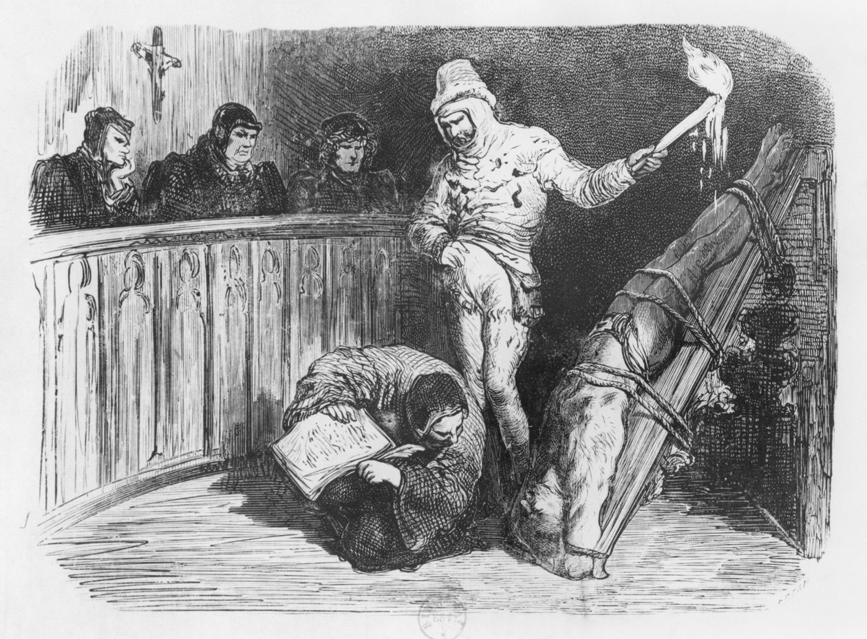 Scène van de Inquisitie, illustratie uit de 