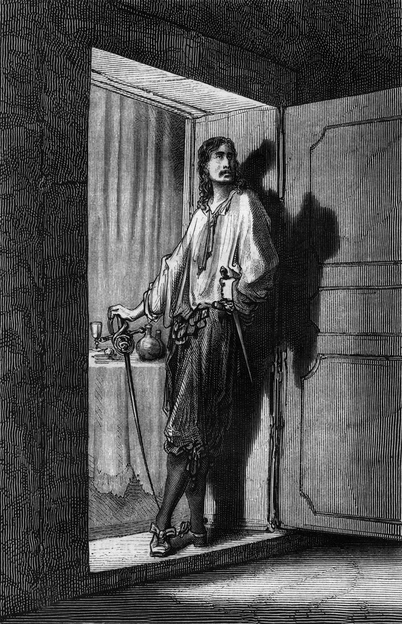 Sigognac, Illustratie door Gustave Doré van het boek Kapitein Fracasse door Théophile Gautier door Gustave Dore
