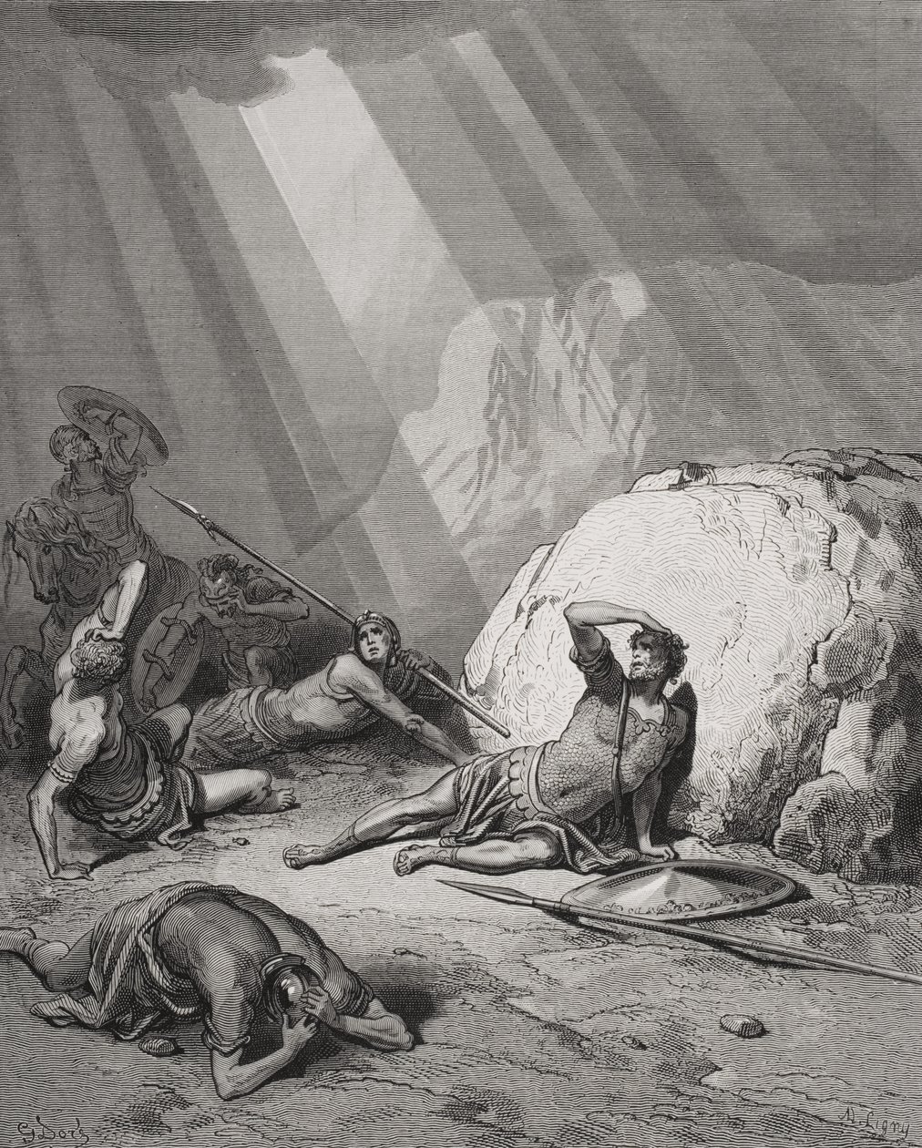 De bekering van St. Paulus, Handelingen 9:1-6, illustratie uit Dore