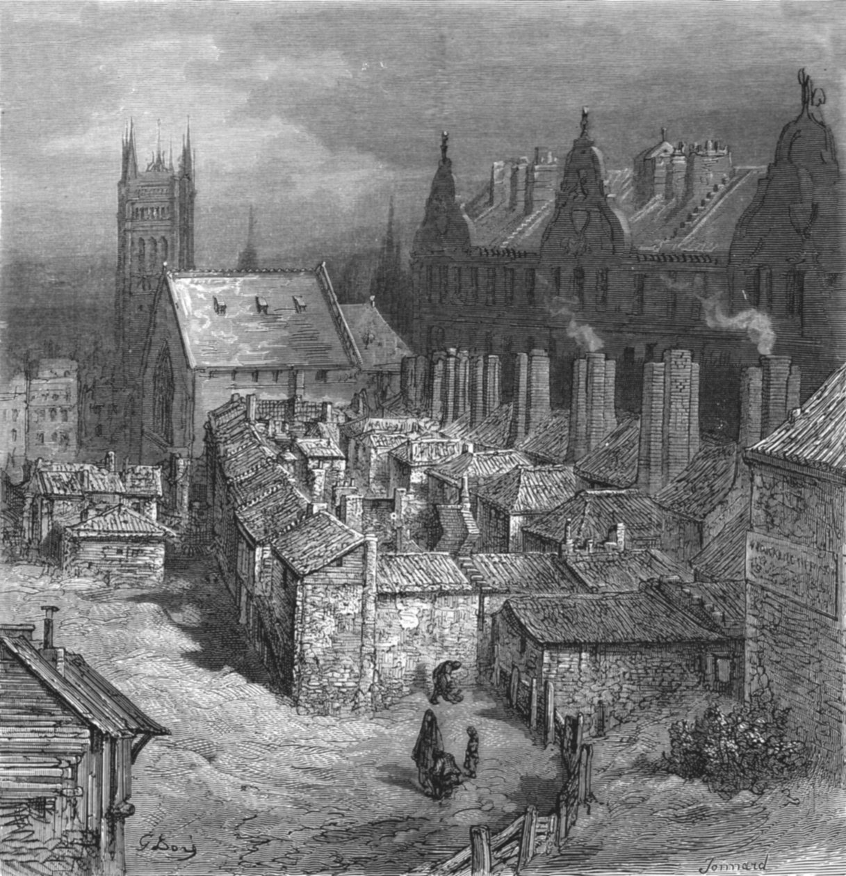 The Devils Acre - Westminster, 1872 door Gustave Dore