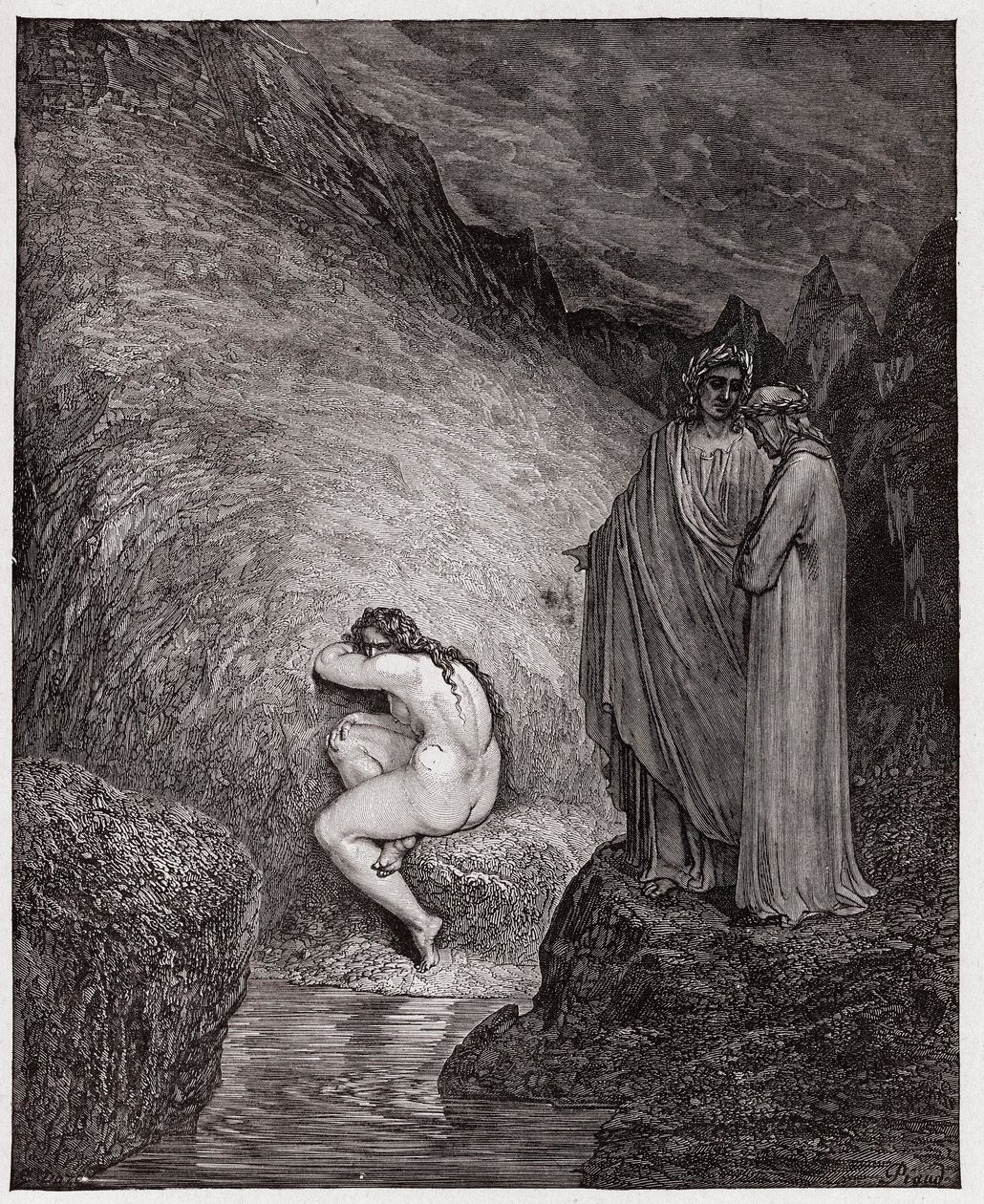 De Goddelijke Komedie (La Divina Commedia, La Divine Comedie), Inferno, Canto 30: Myrrha, veroordeeld voor incest - door Dante Alighieri (1265-1321) - Illustratie door Gustave Doré (1832-1883) door Gustave Dore