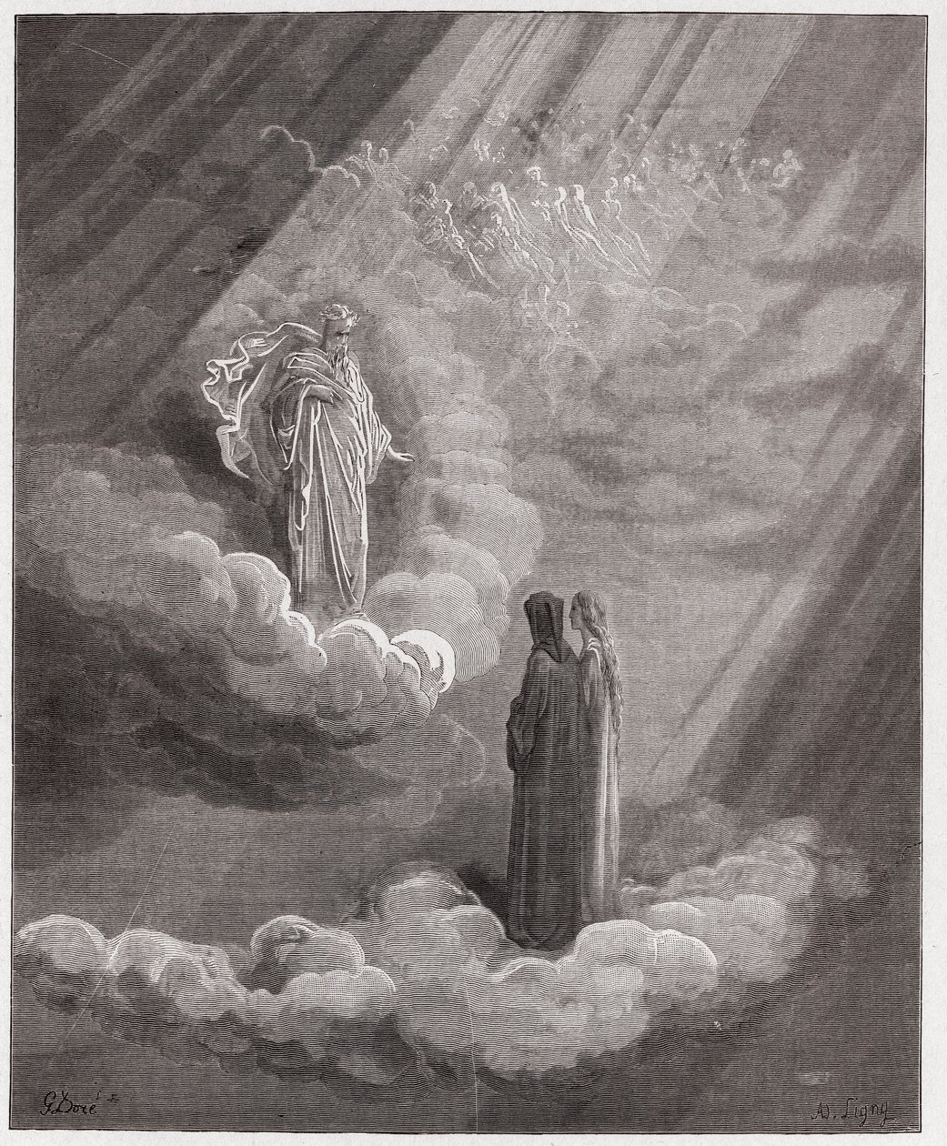 De Goddelijke Komedie (La Divina Commedia), Paradiso, Canto 16: De ziel van Cacciaguida spreekt over Florence - door Dante Alighieri (1265-1321) - Illustratie door Gustave Doré (1832-1883) door Gustave Dore