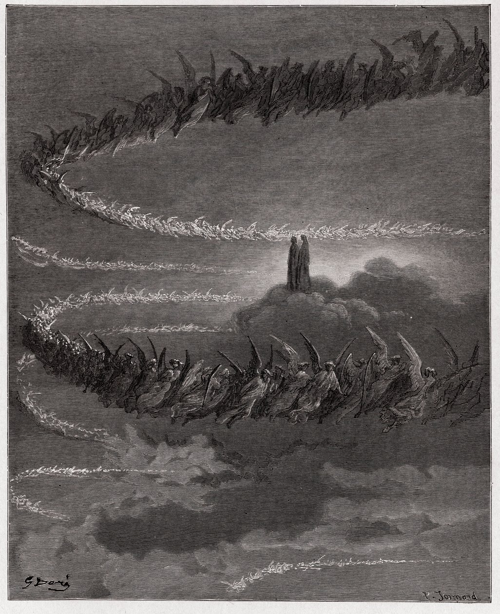 De Goddelijke Komedie, Paradiso, Canto 18: In de sfeer van Jupiter vormen de gezegende zielen letters - door Dante Alighieri (1265-1321) - Illustratie door Gustave Doré (1832-1883) door Gustave Dore