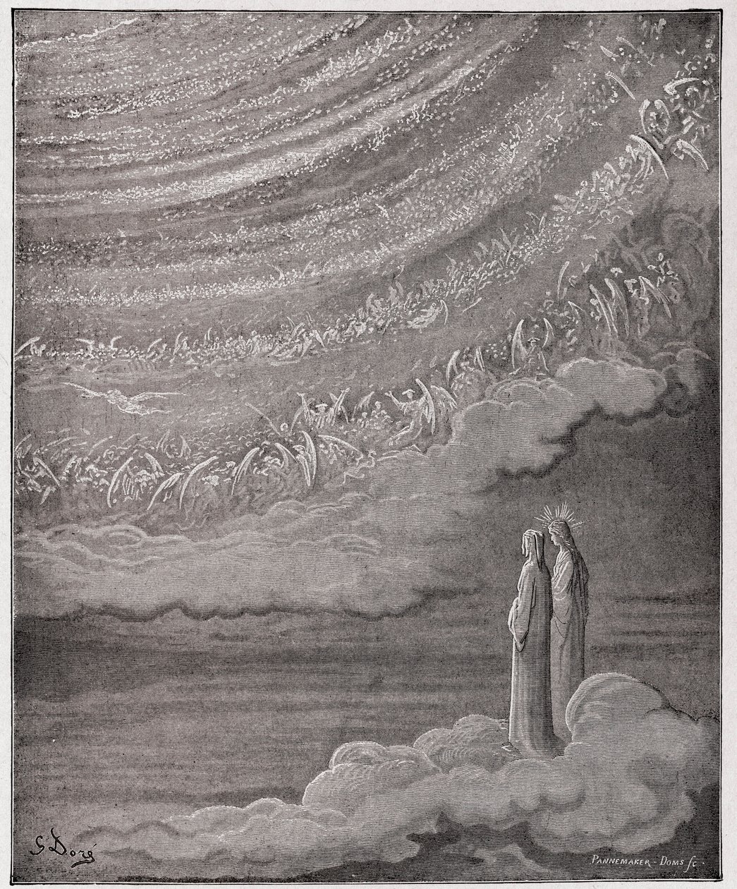 De Goddelijke Komedie, Paradiso, Canto 28: Het fonkelende leger van de hemel - door Dante Alighieri - Illustratie door Gustave Doré door Gustave Dore