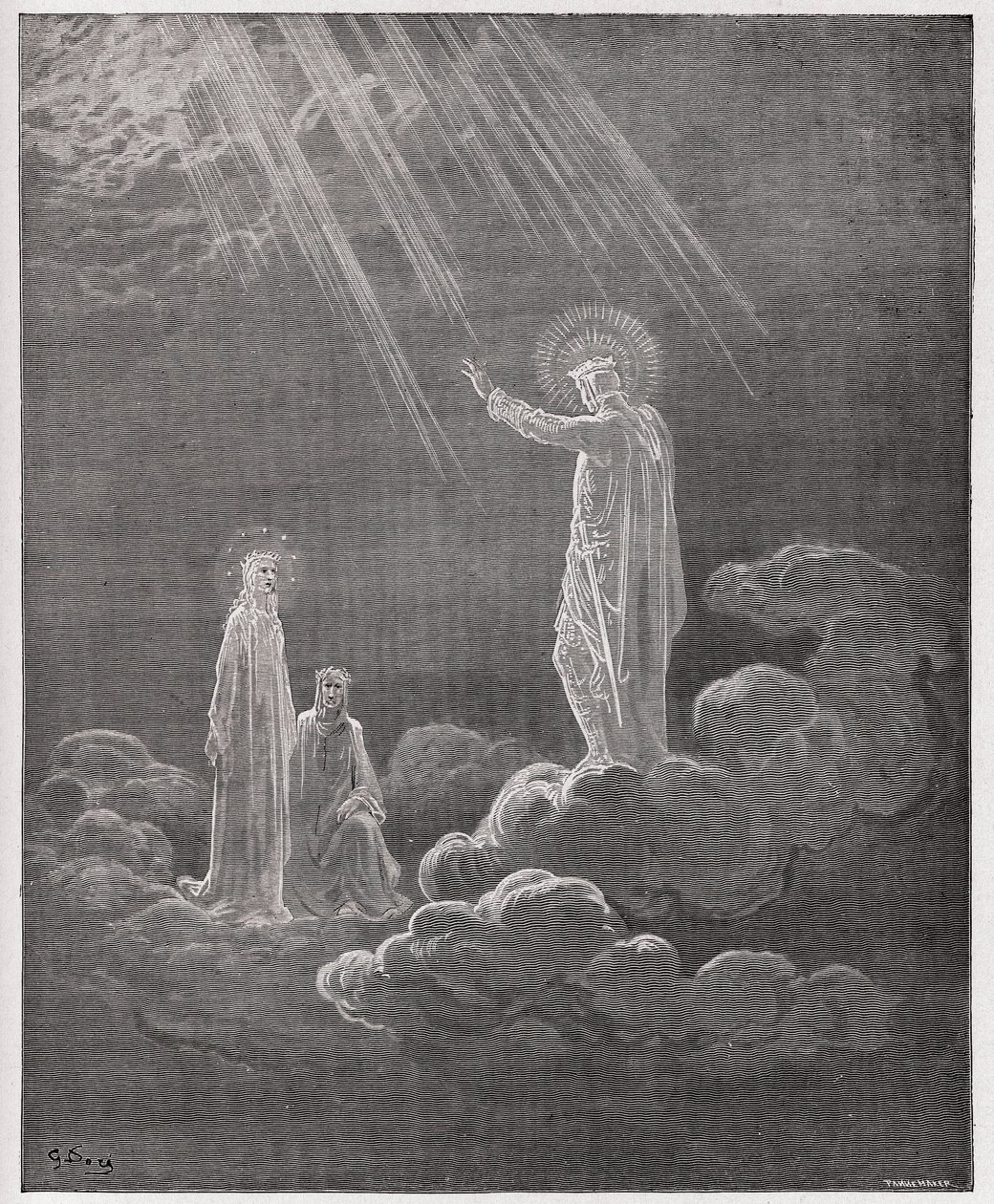Paradiso, Canto 8: Charles Martel spreekt Dante en Beatrice toe (Illustratie door Gustave Doré) door Gustave Dore