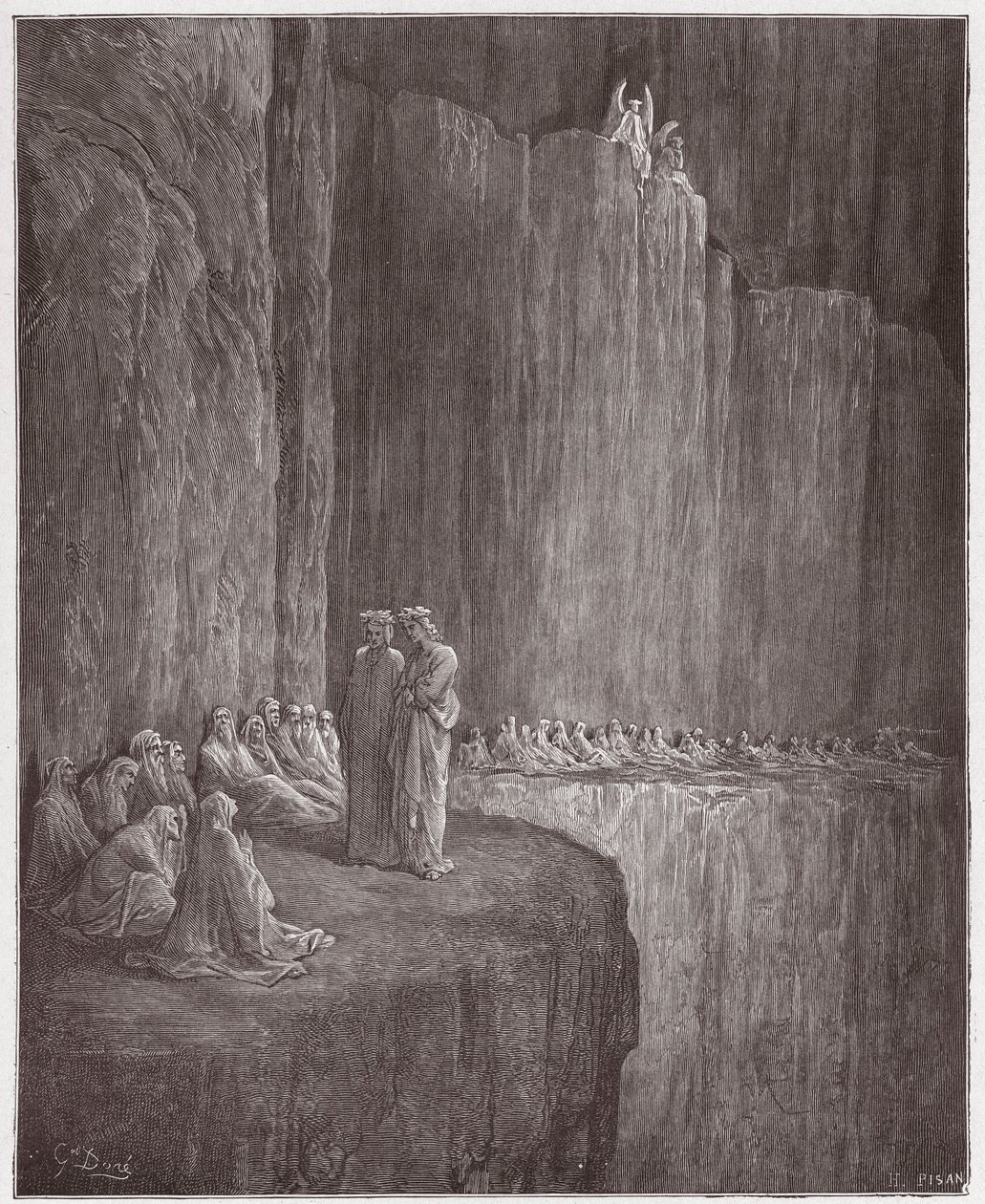 De Goddelijke Komedie (La Divina Commedia, La Divine Comedie), Purgatorio, Canto 13: Sapia reinigt zijn schuldige leven - door Dante Alighieri (1265-1321) - Illustratie door Gustave Doré (1832-1883) door Gustave Dore