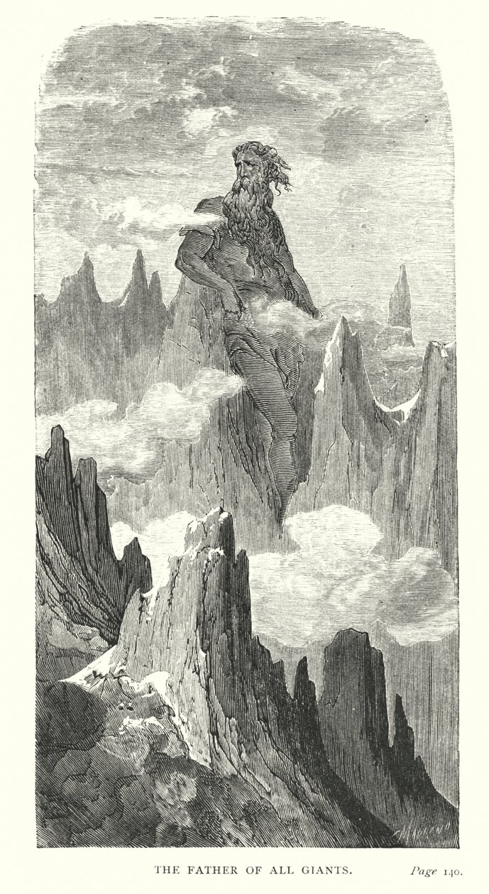De vader van alle reuzen (gravure) door Gustave Dore