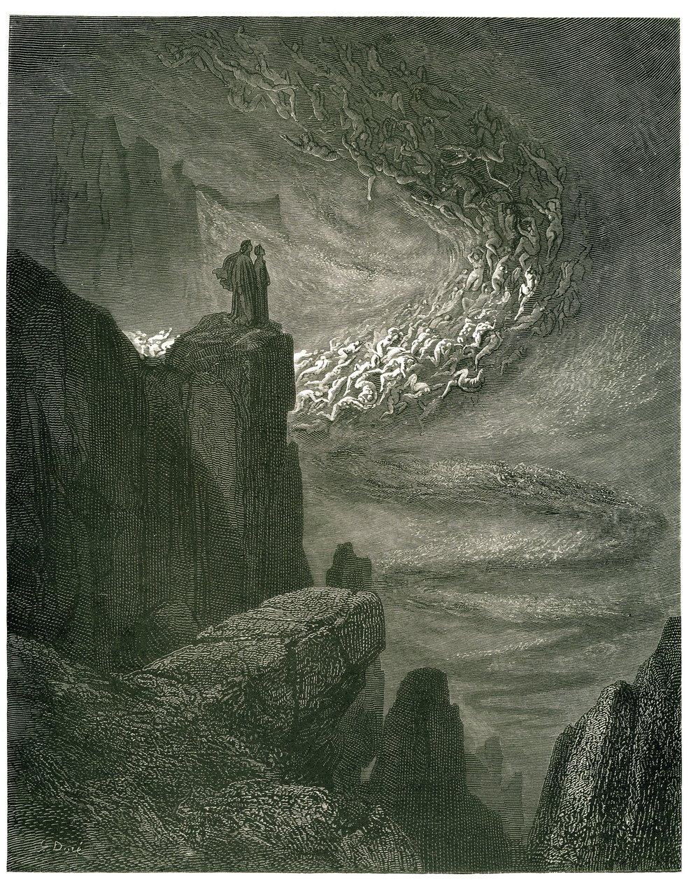 De hel van Dante Alighieri (de Goddelijke Komedie) geïllustreerd door Gustave Doré. Franse editie van 1861. 