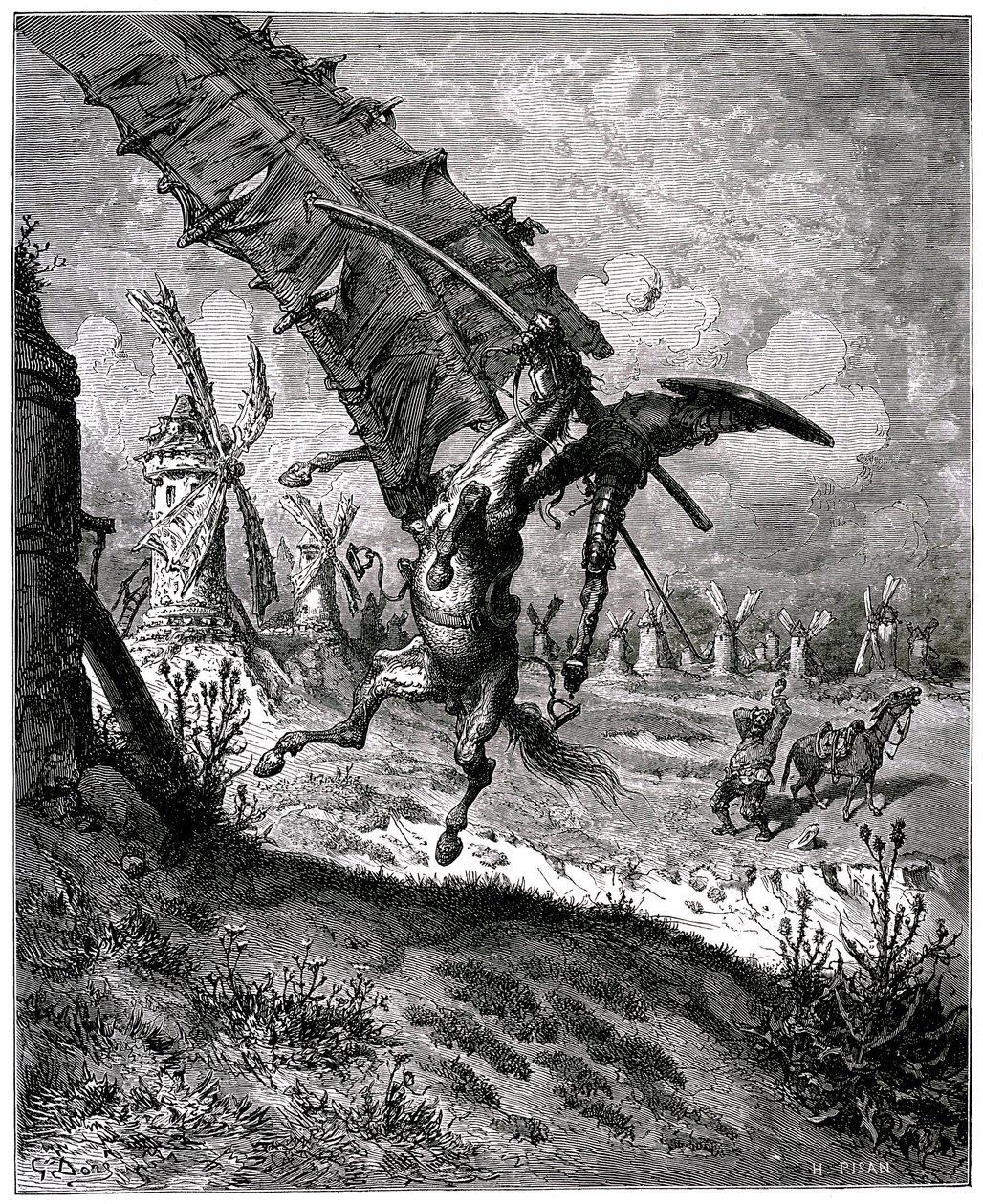 De vernuftige edelman Don Quichot van het Kanaal door Miguel de Cervantes door Gustave Dore