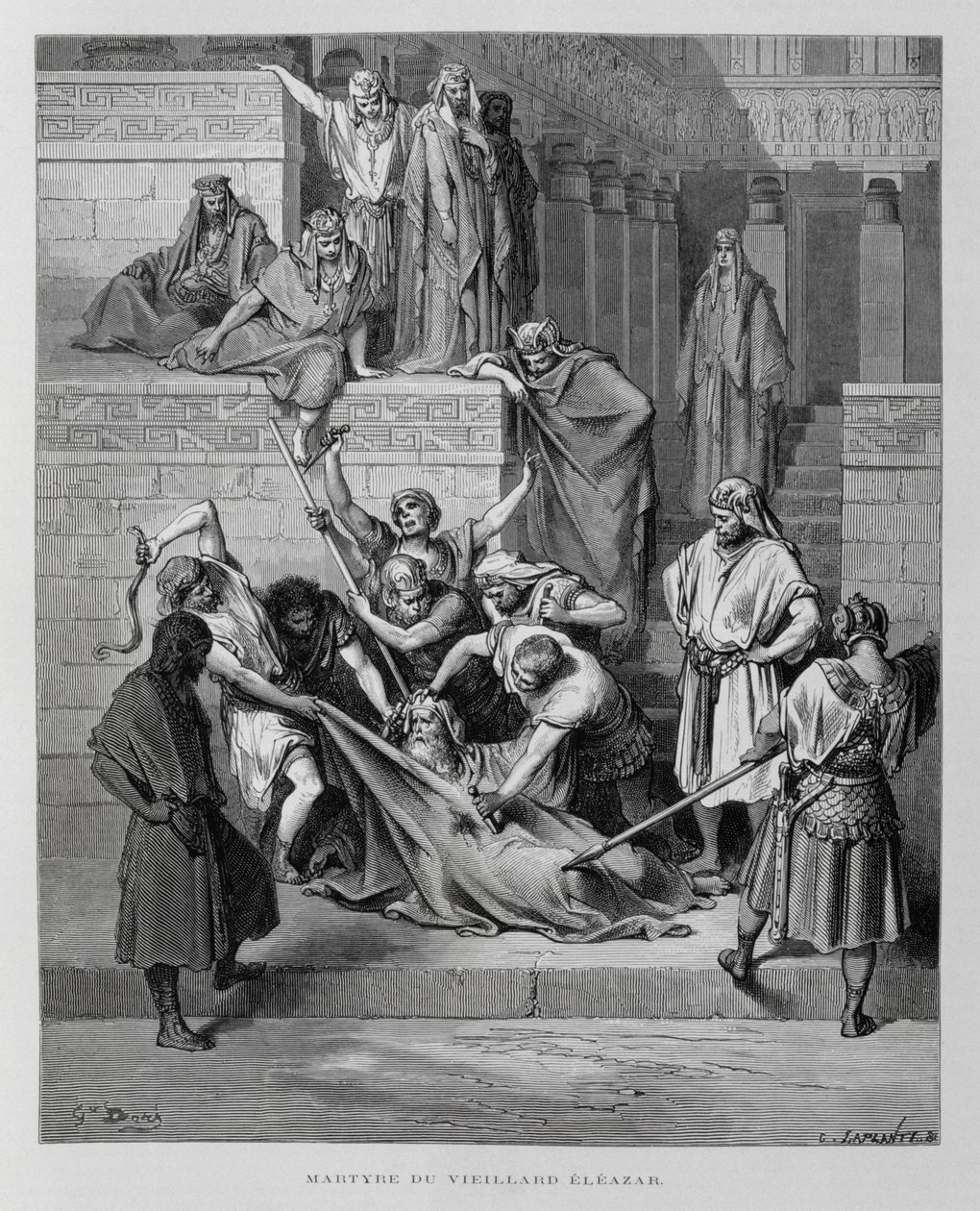 Het martelaarschap van Eleazar, Illustratie uit de Dore Bijbel door Gustave Dore