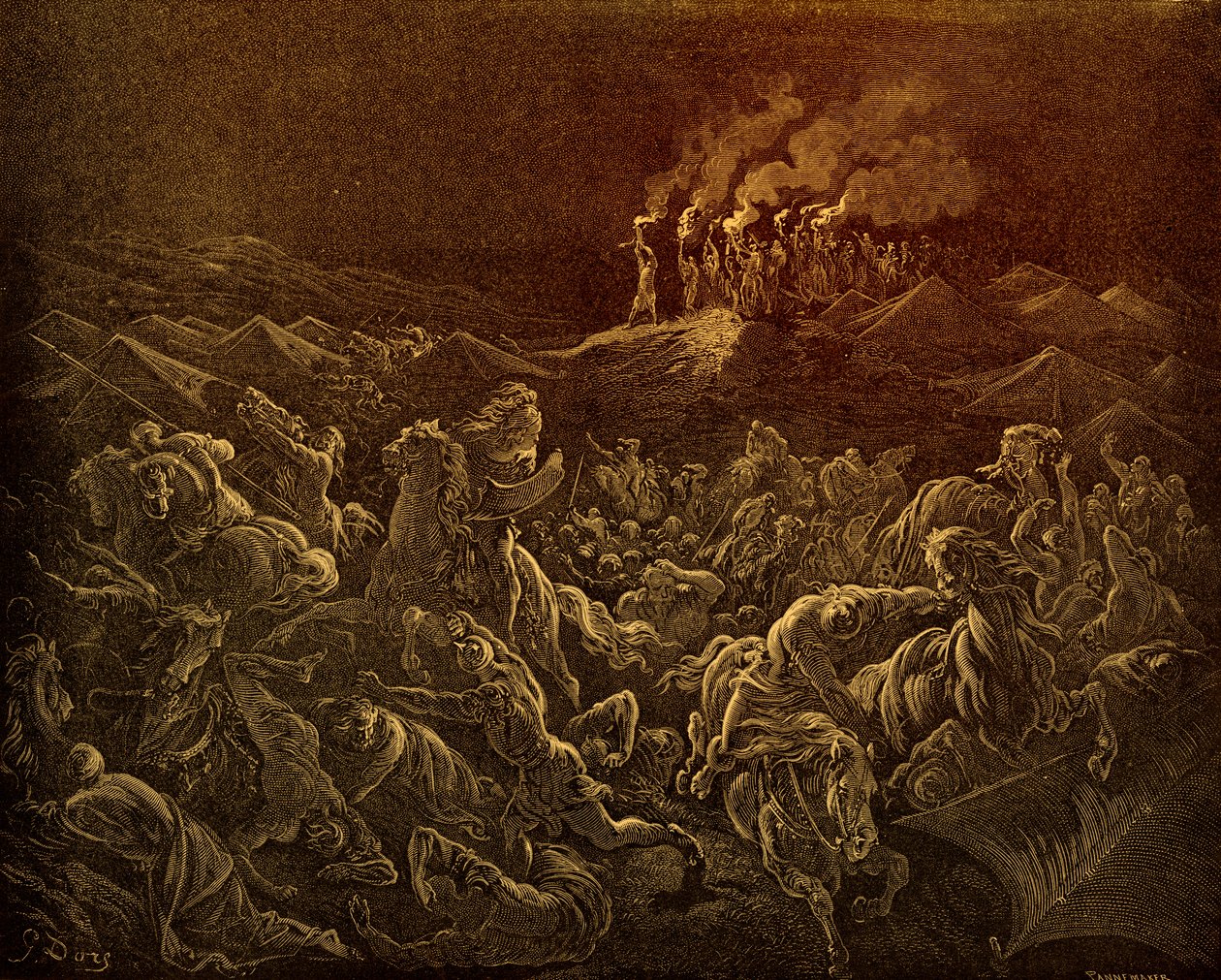 De Midianieten op de vlucht door Doré - Bijbel door Gustave Dore