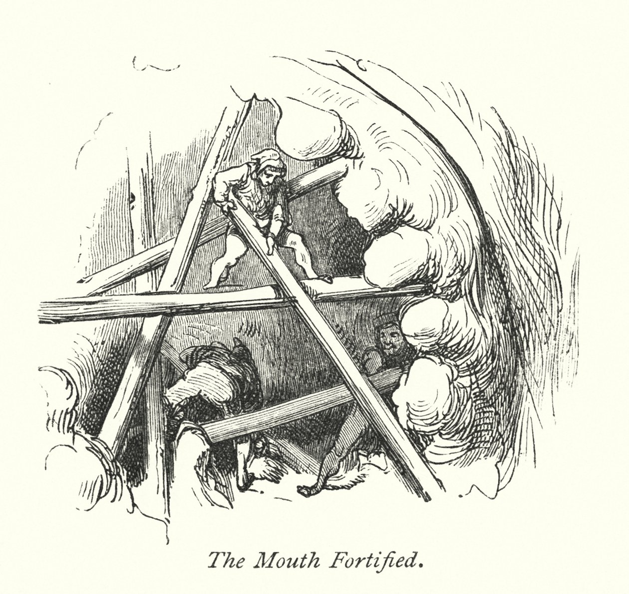 De mond versterkt (gravure) door Gustave Dore