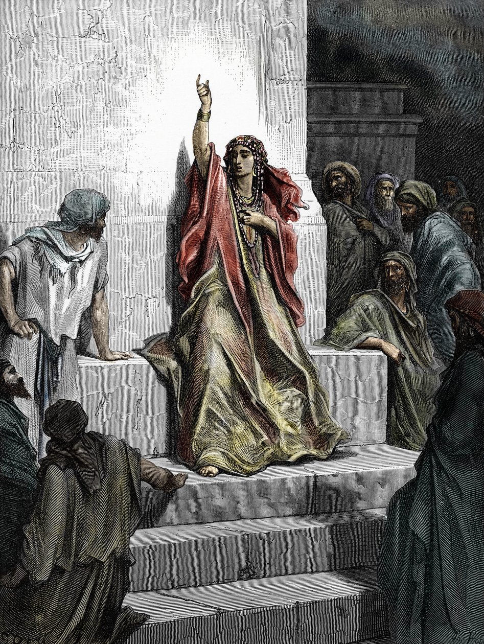 De profetes Deborah, gravure uit de Bijbel geïllustreerd door Gustave Doré door Gustave Dore