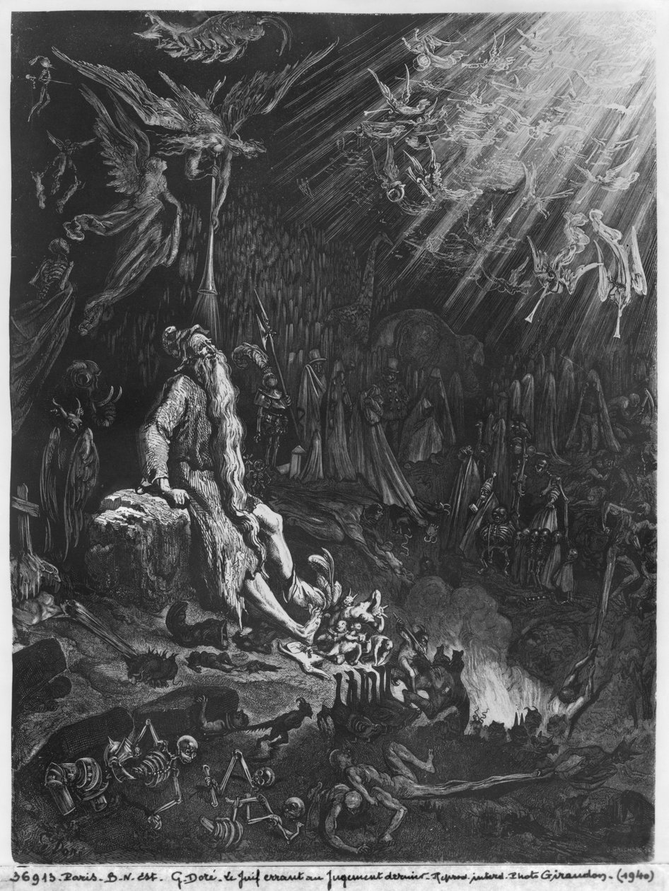 De zwervende Jood en het laatste oordeel, gegraveerd door Felix Jean Gauchard (1825-72) door Gustave Dore