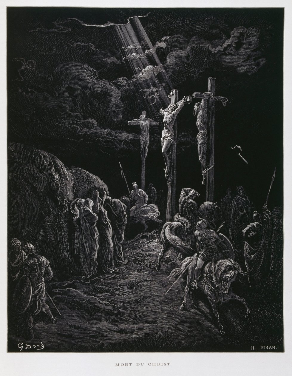 De dood van Christus aan het kruis, Illustratie uit de Dore Bijbel door Gustave Dore