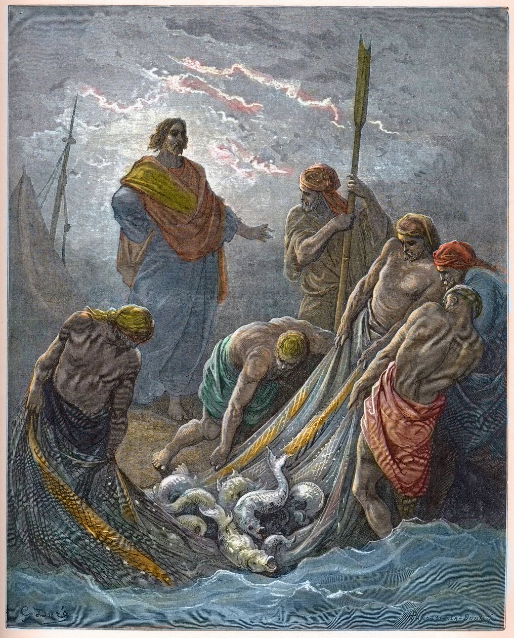 De wonderbaarlijke visvangst - gravure in 