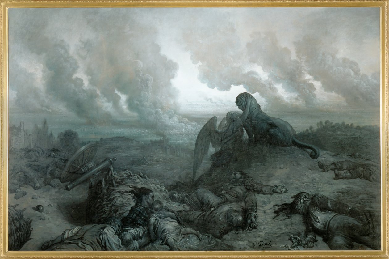 Het raadsel (schilderij op doek) door Gustave Dore