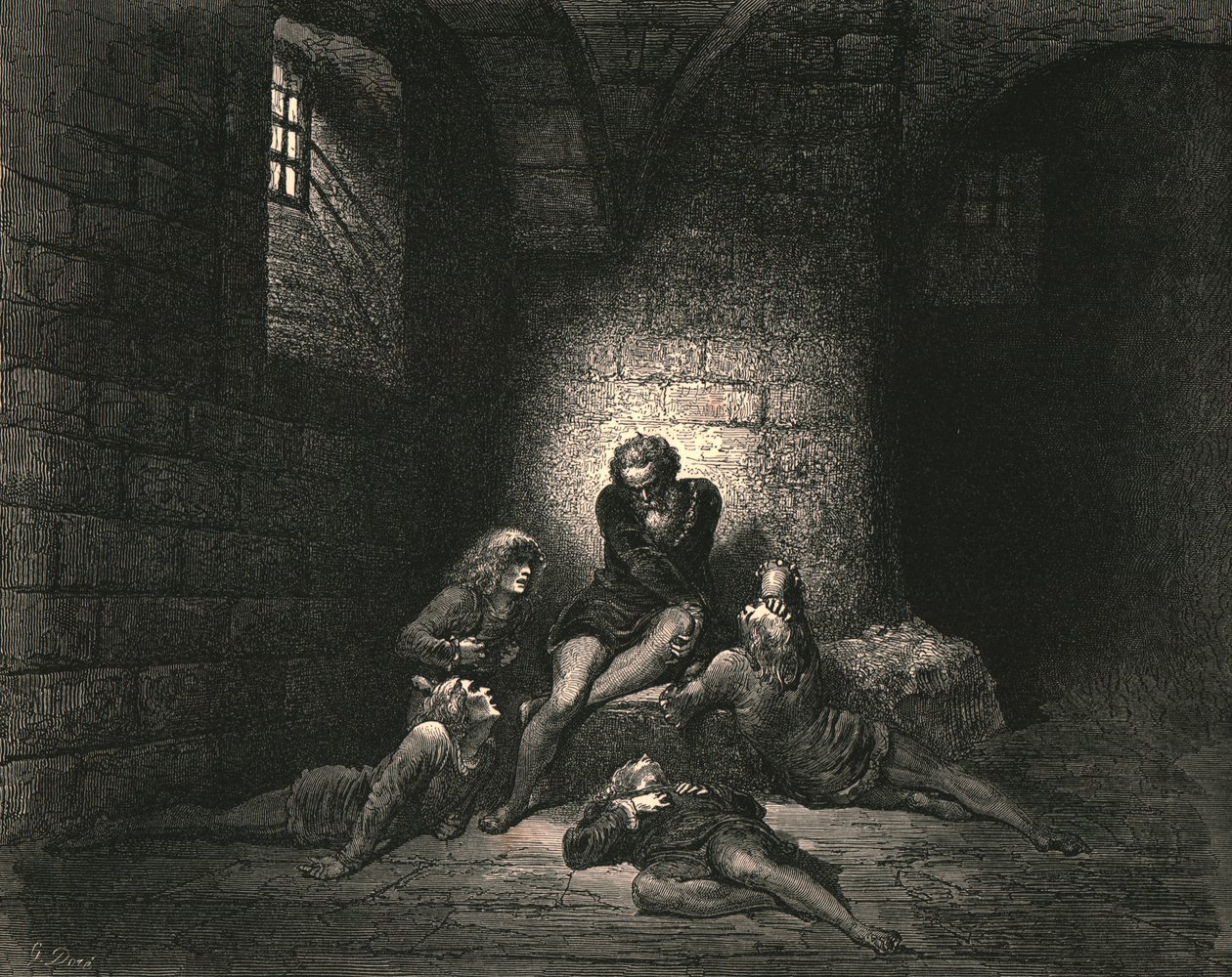 Toen, om hen niet verdrietiger te maken, hield ik mijn geest in stilte, ca. 1890 door Gustave Dore