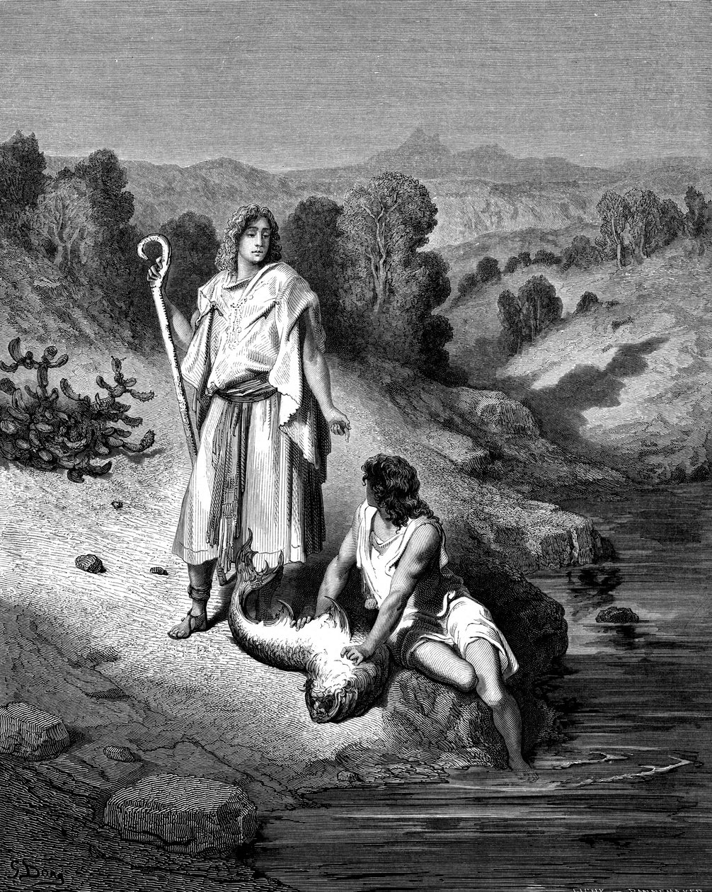 Tobias met de Aartsengel Raphael, 1865-1866 door Gustave Dore