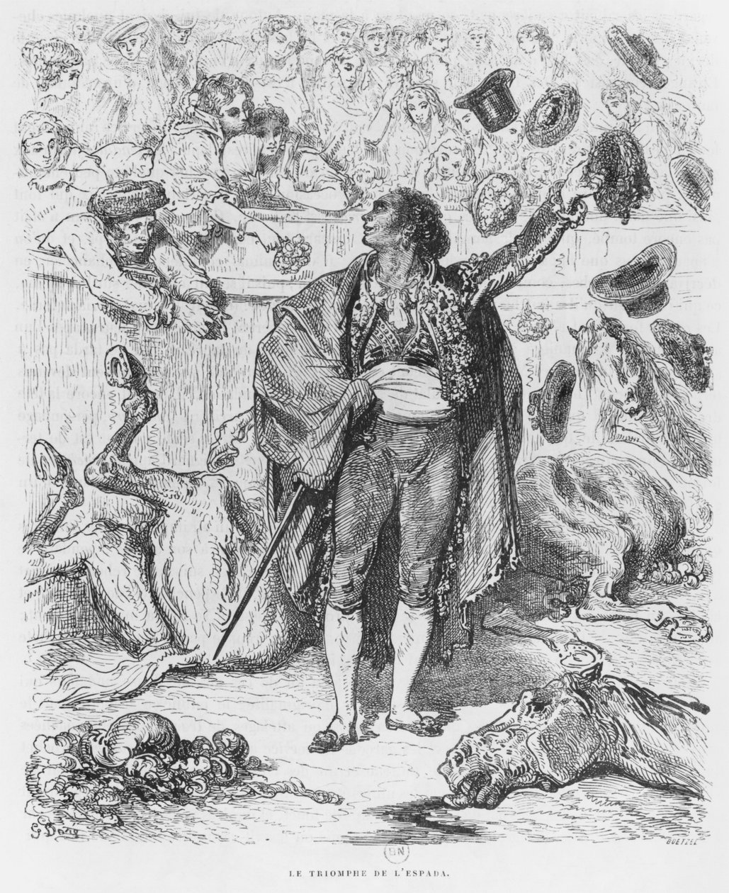 Triomf van een matador, gegraveerd door Boetzel door Gustave Dore