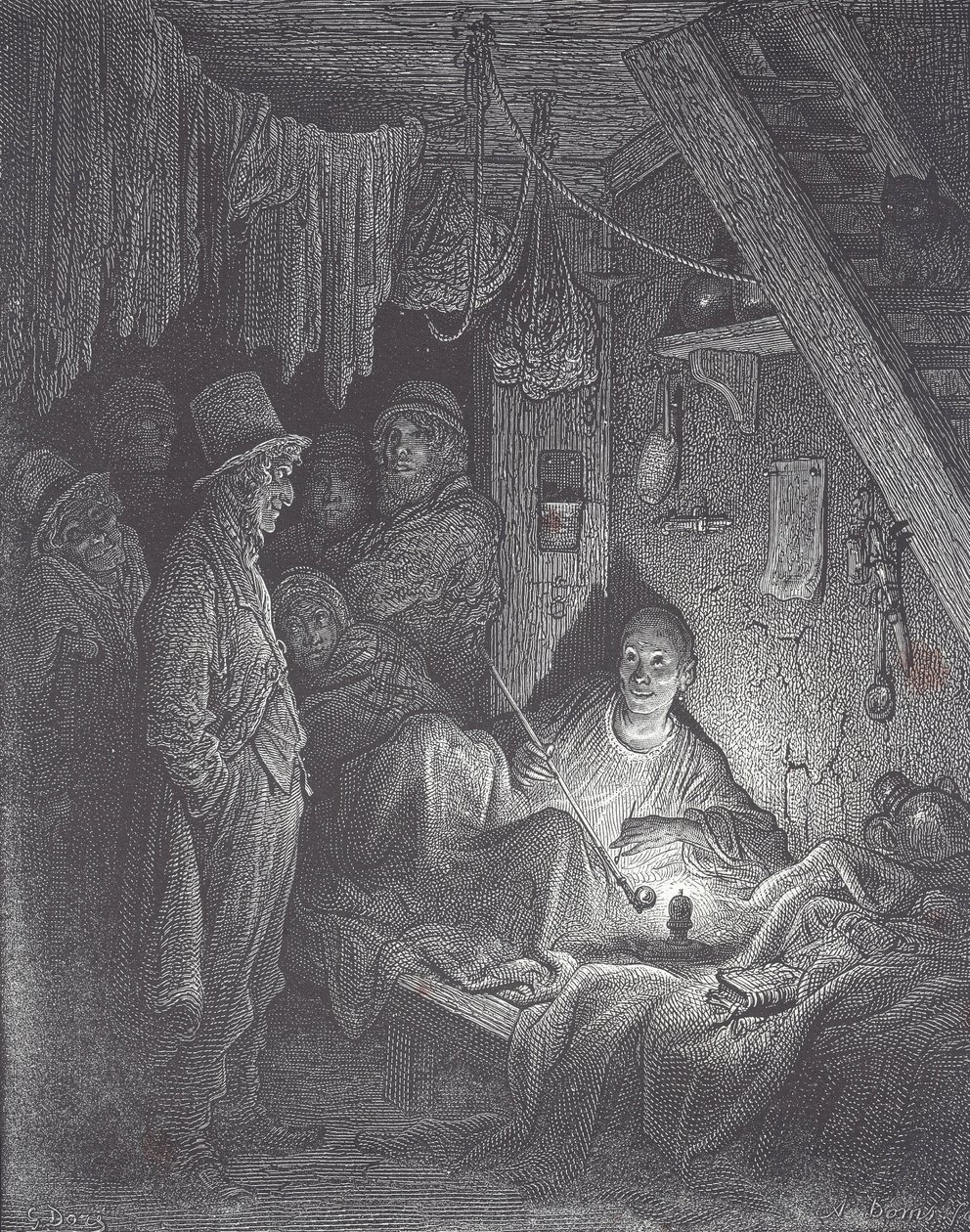 Victoriaanse opiumrookhol in Londen door Gustave Dore