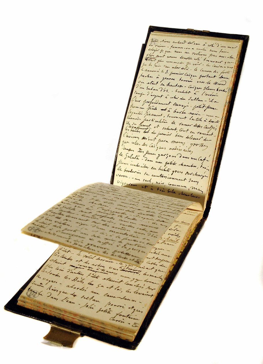 Reisboek van Gustave Flaubert (1821-1880), Franse schrijver, historische bibliotheek van de door Gustave Flaubert