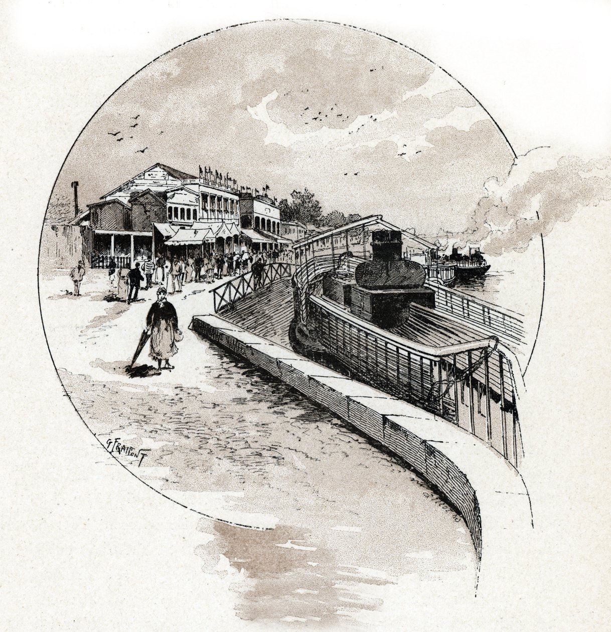 Uitzicht op de wijk Point du Jour, Boulogne-Billancourt door Gustave Fraipont